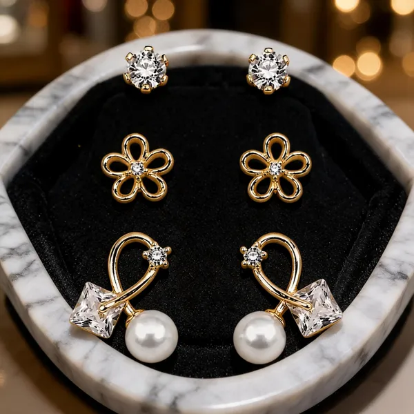 Gold_Stainless_Steel_Crystal_Pearl_Earring_Set_For_Women