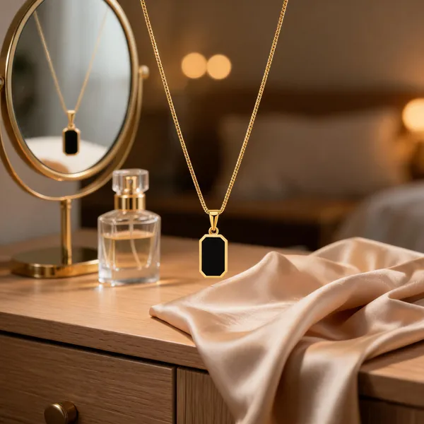 Gold_Stainless_Steel_Rectangular_Pendant_Necklace_For_Women