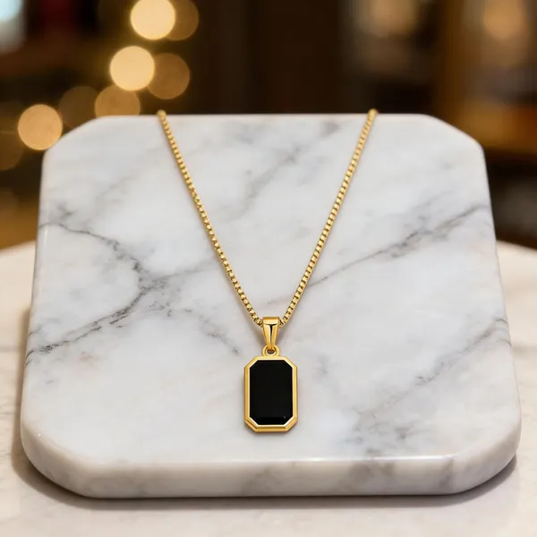 Gold_Stainless_Steel_Rectangular_Pendant_Necklace_For_Women