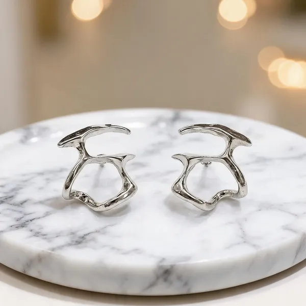 Silver_Stainless_Steel_Abstract_Ear_Cuff_Earrings_For_Women