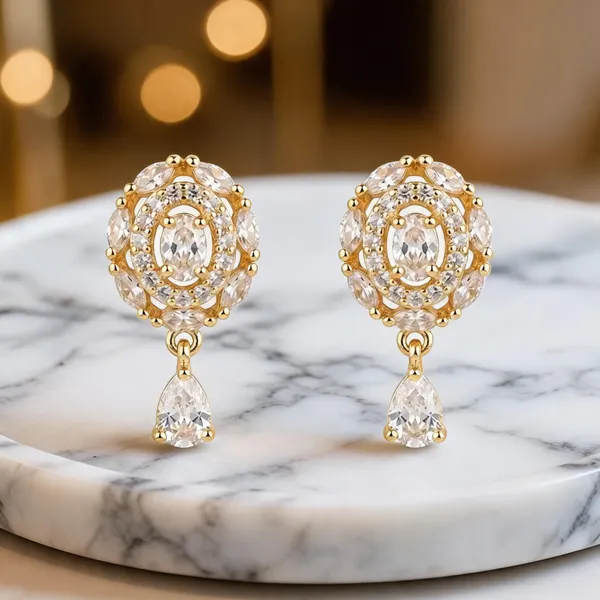 Gold_Stainless_Steel_Crystal_Drop_Earrings_For_Women