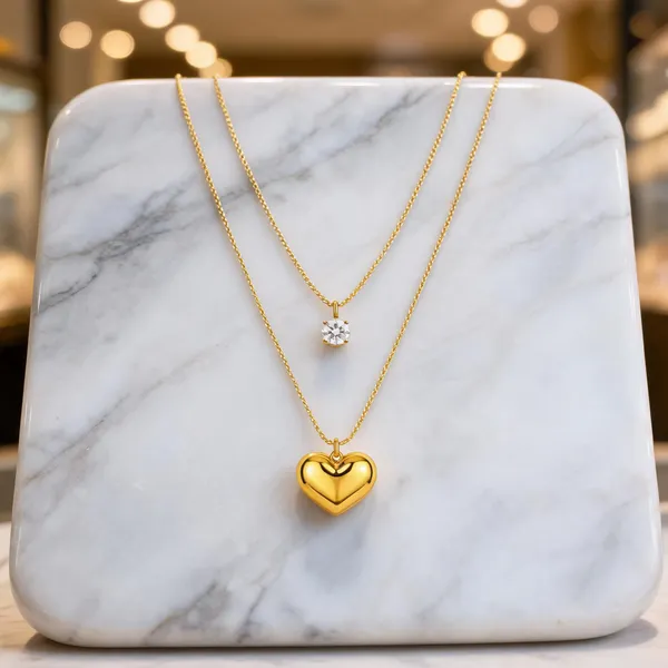 Gold_Stainless_Steel_Layered_Heart_Pendant_Necklace_For_Women