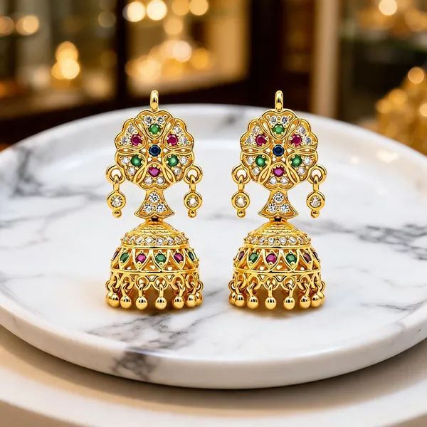 Gold_Multicolour_Stainless_Steel_Kundan_Jhumka_Earrings_For_Women