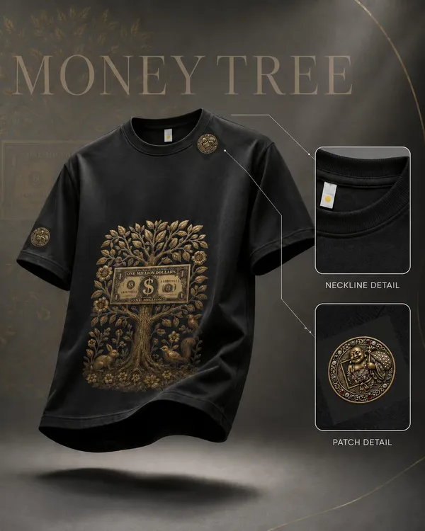 Money_Tree_Tee_Cotton_T_Shirt_Unisex_Soft_Comfortable_Casual_Wear