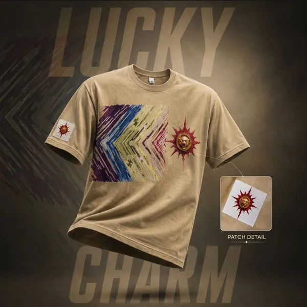 Lion_Sun_Lucky_Charm_Cotton_T_Shirt_Unisex_Soft_Comfortable_Casual_Wear