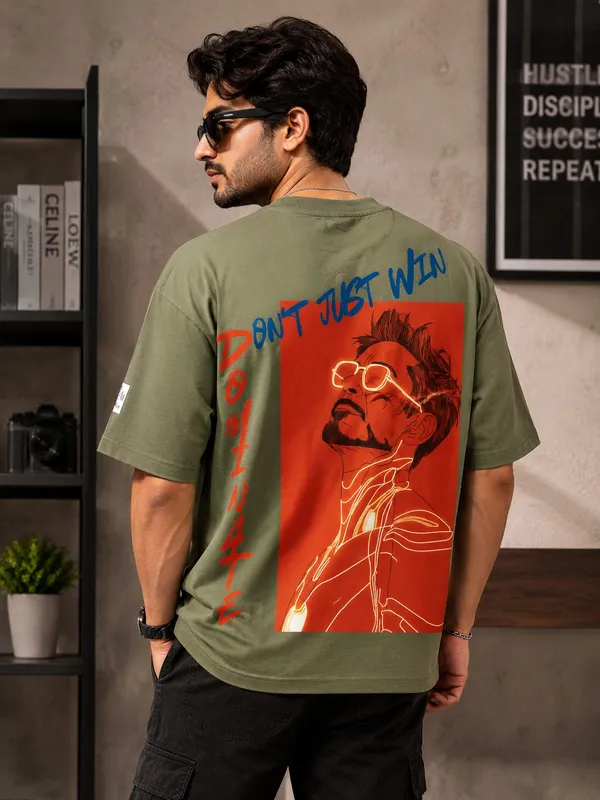 Olive_Green_Graphic_T-Shirt_for_Unisex