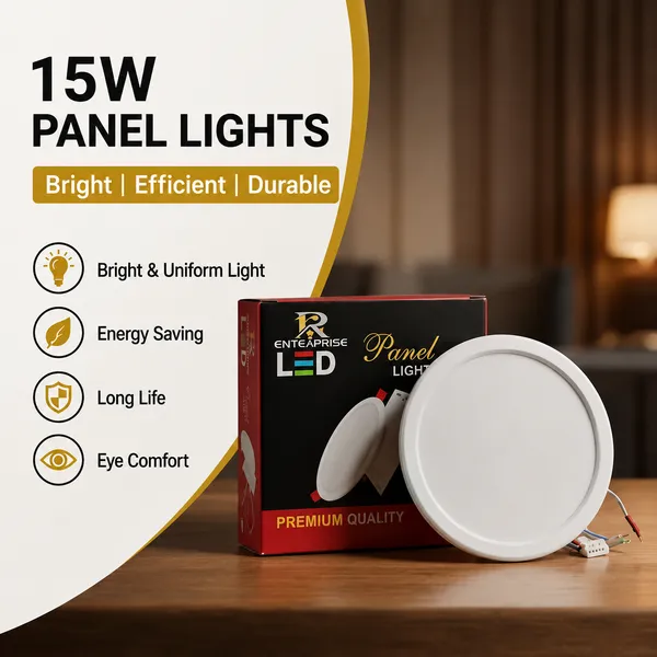 Pack_Of_2_Polycarbonate_Ceiling_Lighting_White_Round_15W_LED_Panel_Light