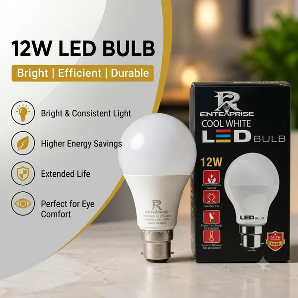 Pack_Of_10_Pp_Aluminium_General_Lighting_Cool_White_12W_LED_Bulb
