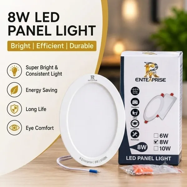 Pack_Of_3_Polycarbonate_Ceiling_Lighting_White_Round_8W_LED_Panel_Light