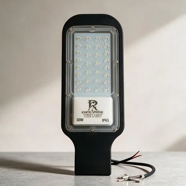 Pack_Of_2_Pp_Metal_Street_Lighting_Black_Clear_Ip65_30W_LED_Street_Light