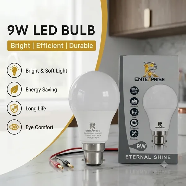 Pack_Of_10_Pp_Aluminium_General_Lighting_White_9W_LED_Bulb