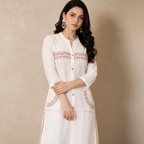 Cream_Co-ord_Set_With_Embroidery_And_Mirror_Work