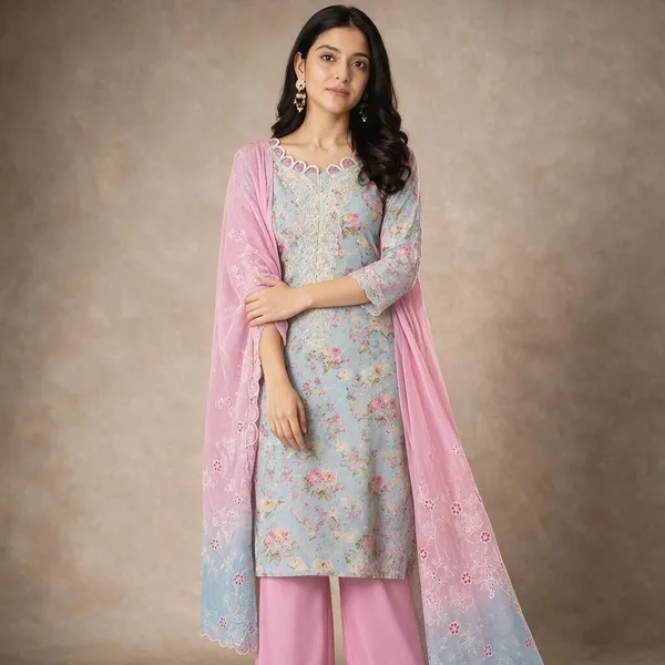 Coral_Blue_With_Floral_And_Embrodiery_Design_Dupatta_Set