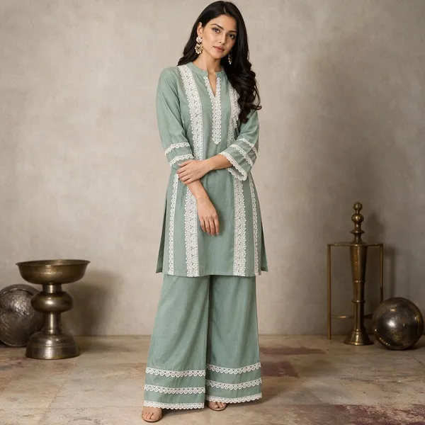 Light_Green_Co-ord_Set_In_Lace_Work