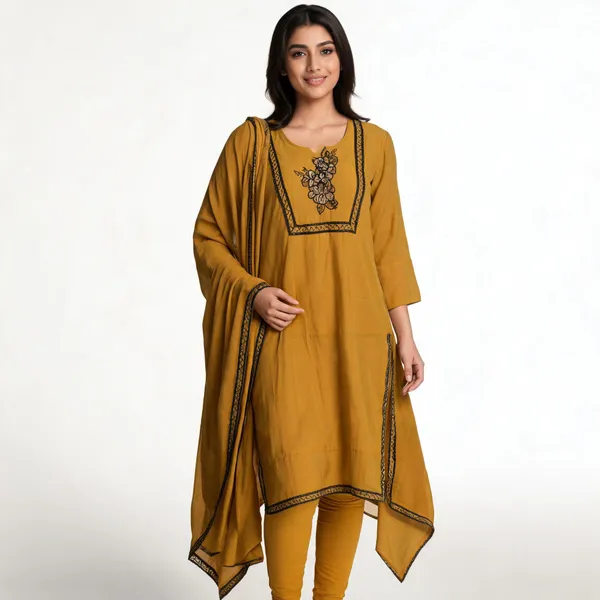 Mehandi_Green_Mal_Chanderi_Longline_Asymmetric_Kurta_For_Women