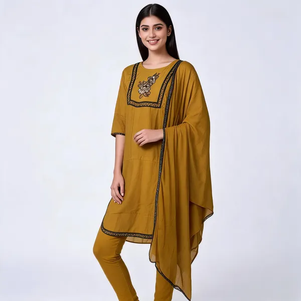 Mehandi_Green_Mal_Chanderi_Longline_Asymmetric_Kurta_For_Women