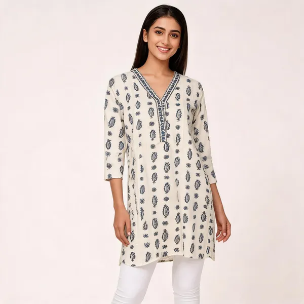 Yellow_Cotton_Straight_Paisley_Print_Kurta_For_Women