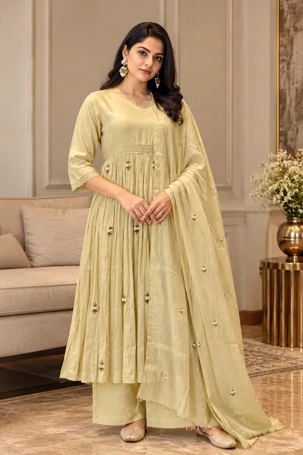 Cream_Anarkali_Suit_Set_With_Dupatta_For_Women
