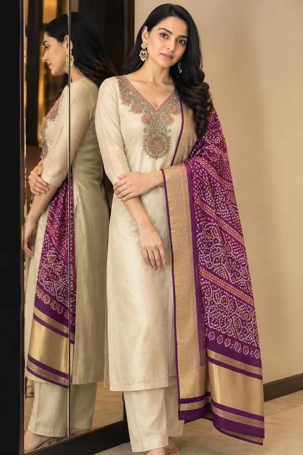 Cream_Dupatta_Set_With_Tubeandsequin_Works