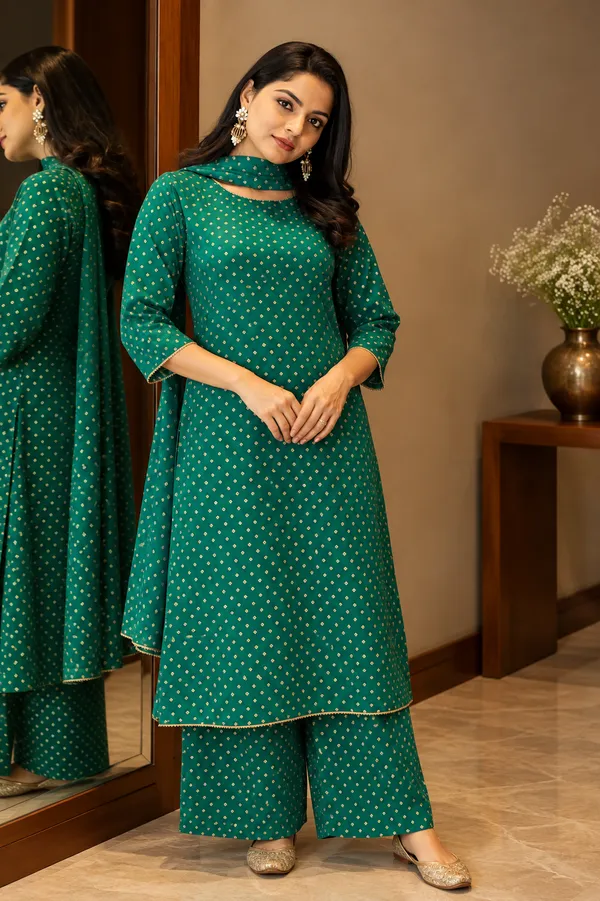 Green_Printed_Dupatta_Set_For_Women