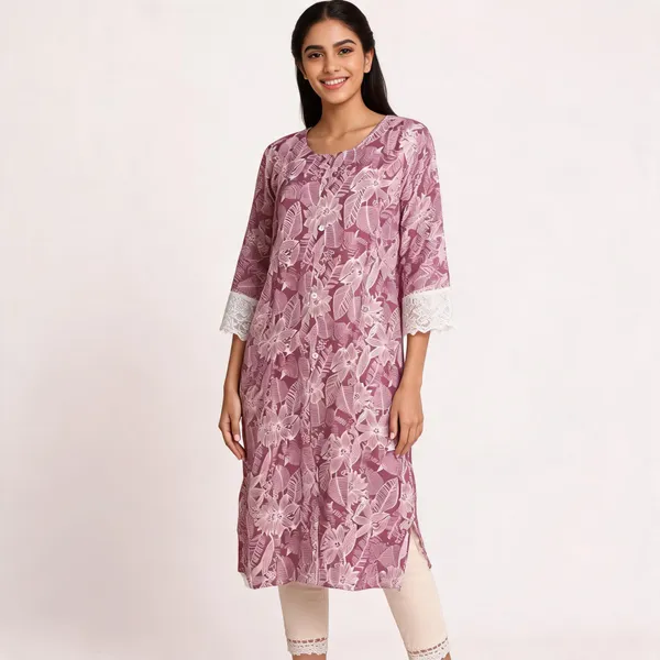Purple_Cotton_Straight_Floral_Print_Kurta_For_Women