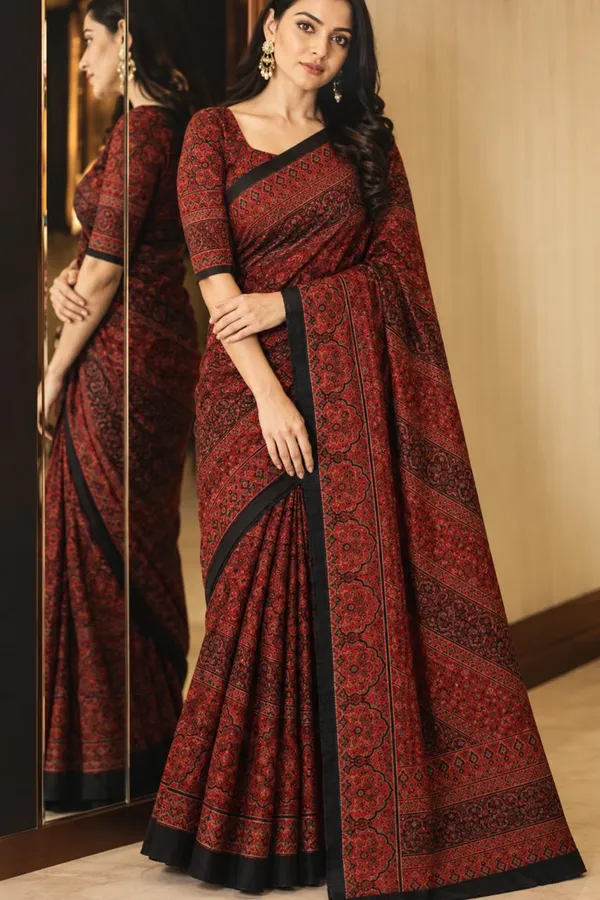 Red_Pure_Viscose_Georgette_Floral_Geometric_Print_Stole_For_Women