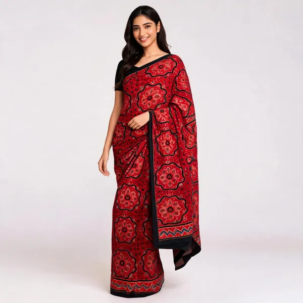 Red_Pure_Viscose_Georgette_Floral_Geometric_Print_Stole_For_Women