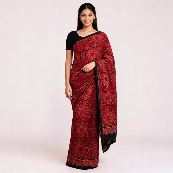 Red_Pure_Viscose_Georgette_Floral_Geometric_Print_Stole_For_Women