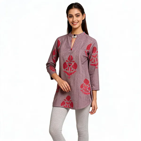 Grey_Cotton_Straight_Floral_Print_Kurta_For_Women