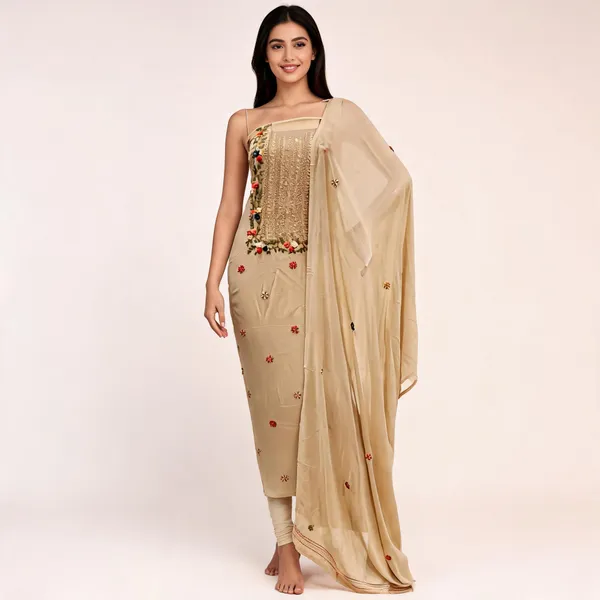 Cream_Pure_Viscose_Georgette_Straight_Embroidered_Ethnic_Suit_Set_For_Women