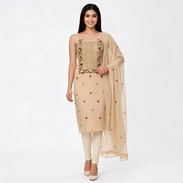 Cream_Pure_Viscose_Georgette_Straight_Embroidered_Ethnic_Suit_Set_For_Women