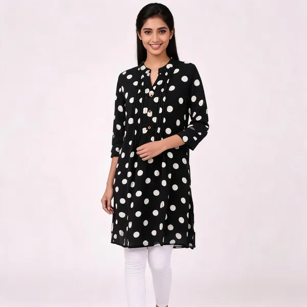 Navy_Rayon_Relaxed_Polka_Dot_Kurti_For_Women