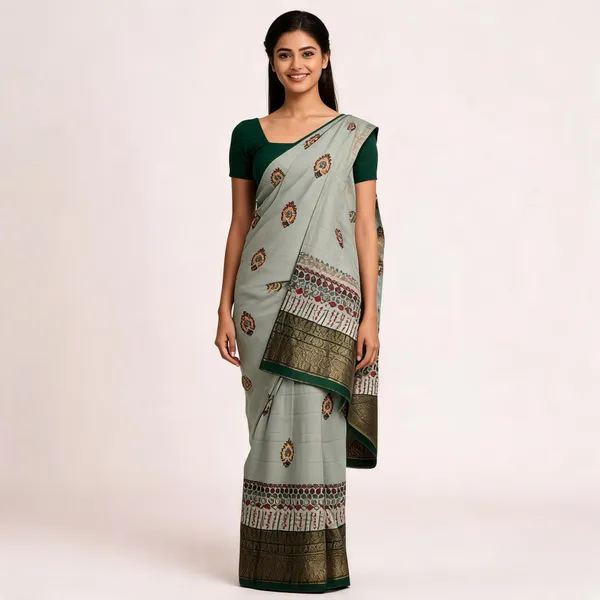 Grey_Dola_Silk_Paisley_Print_Saree_For_Women