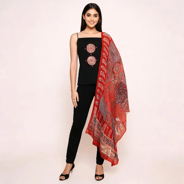 Maroon_Cotton_Printed_Churidar_Material_For_Women