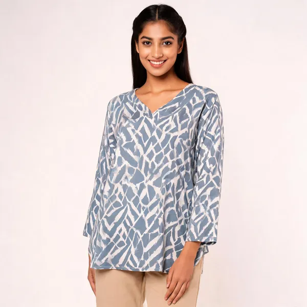 Blue_Rayon_Relaxed_Geometric_Print_Top_For_Women