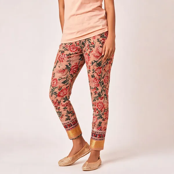 Peach_Maheshwari_Silk_Floral_Print_Churidar_Material_For_Women