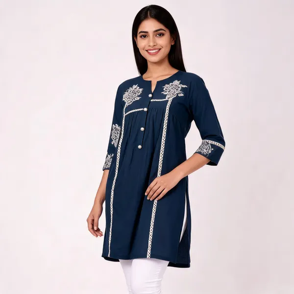 Blue_Cotton_Straight_Embroidered_Kurta_For_Women