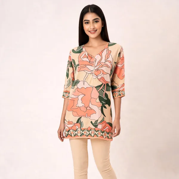 Pink_Rayon_Straight_Floral_Print_Kurti_For_Women