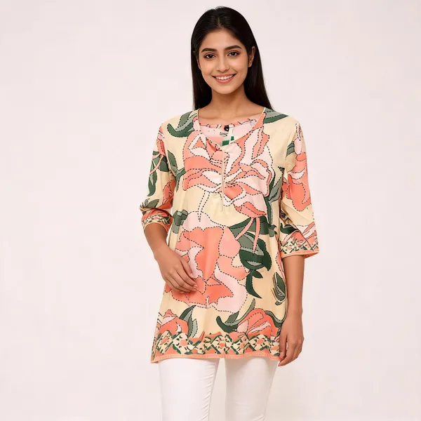 Pink_Rayon_Straight_Floral_Print_Kurti_For_Women