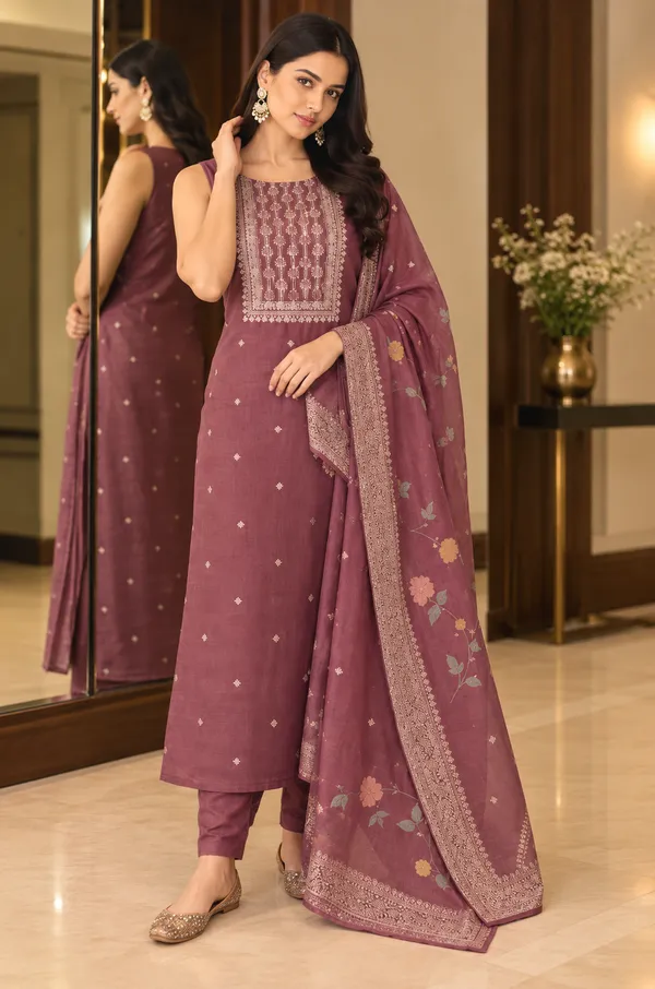 Pink_Banarasi_Silk_Zari_Border_Ethnic_Suit_Material_For_Women