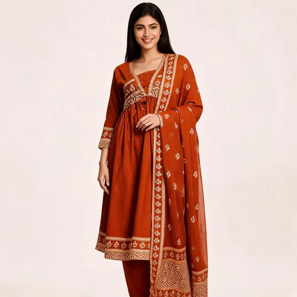 Brick_Maroon_Mal_Cotton_Anarkali_Embroidered_Suit_Set_For_Women