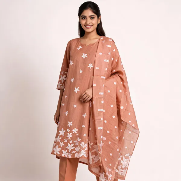 Beige_Mal_Chanderi_Straight_Floral_Embroidered_Kurta_Set_For_Women