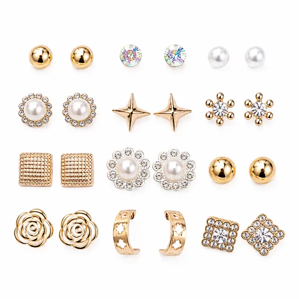 Gold_Tone_Assorted_Stud_And_Hoop_Earrings_Set_For_Women