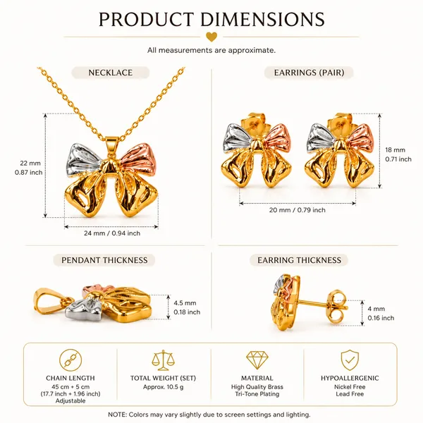 Gold_Tone_Bow_Charm_Jewellery_Set_for_Women