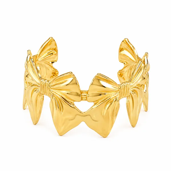 Gold_Tone_Bow_Design_Cuff_Bracelet_for_Women