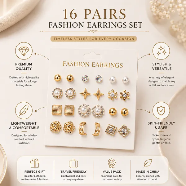 Gold_Alloy_Assorted_Stud_Hoop_Pearl_Earrings_Set_Of_12_For_Women