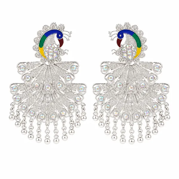 Silver_Tone_Peacock_Chandelier_Earrings_for_Women