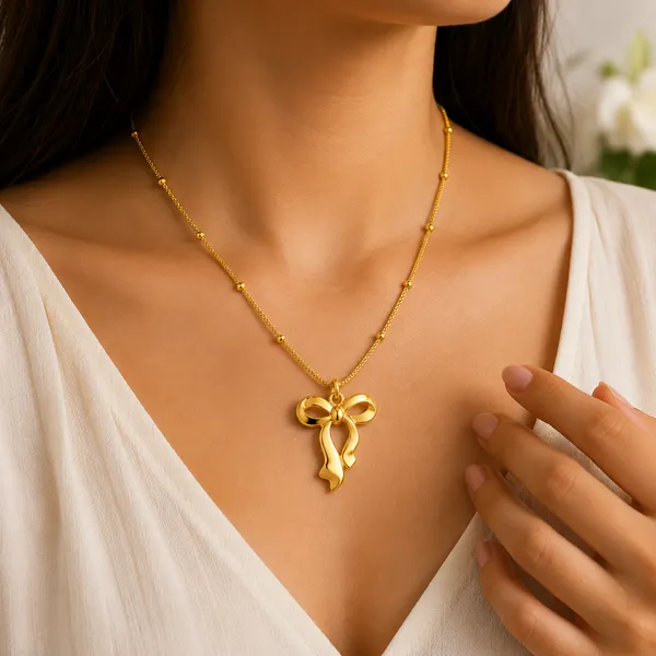 Gold_Tone_Bow_Pendant_Necklace_for_Women