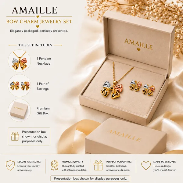 Gold_Tone_Bow_Charm_Jewellery_Set_for_Women