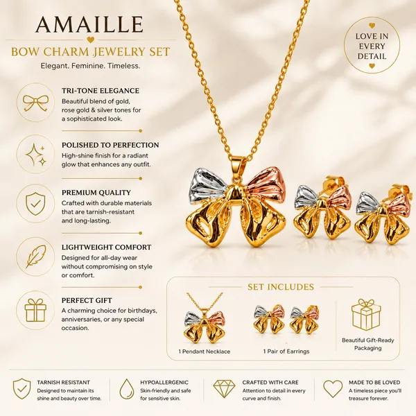 Gold_Tone_Bow_Charm_Jewellery_Set_for_Women